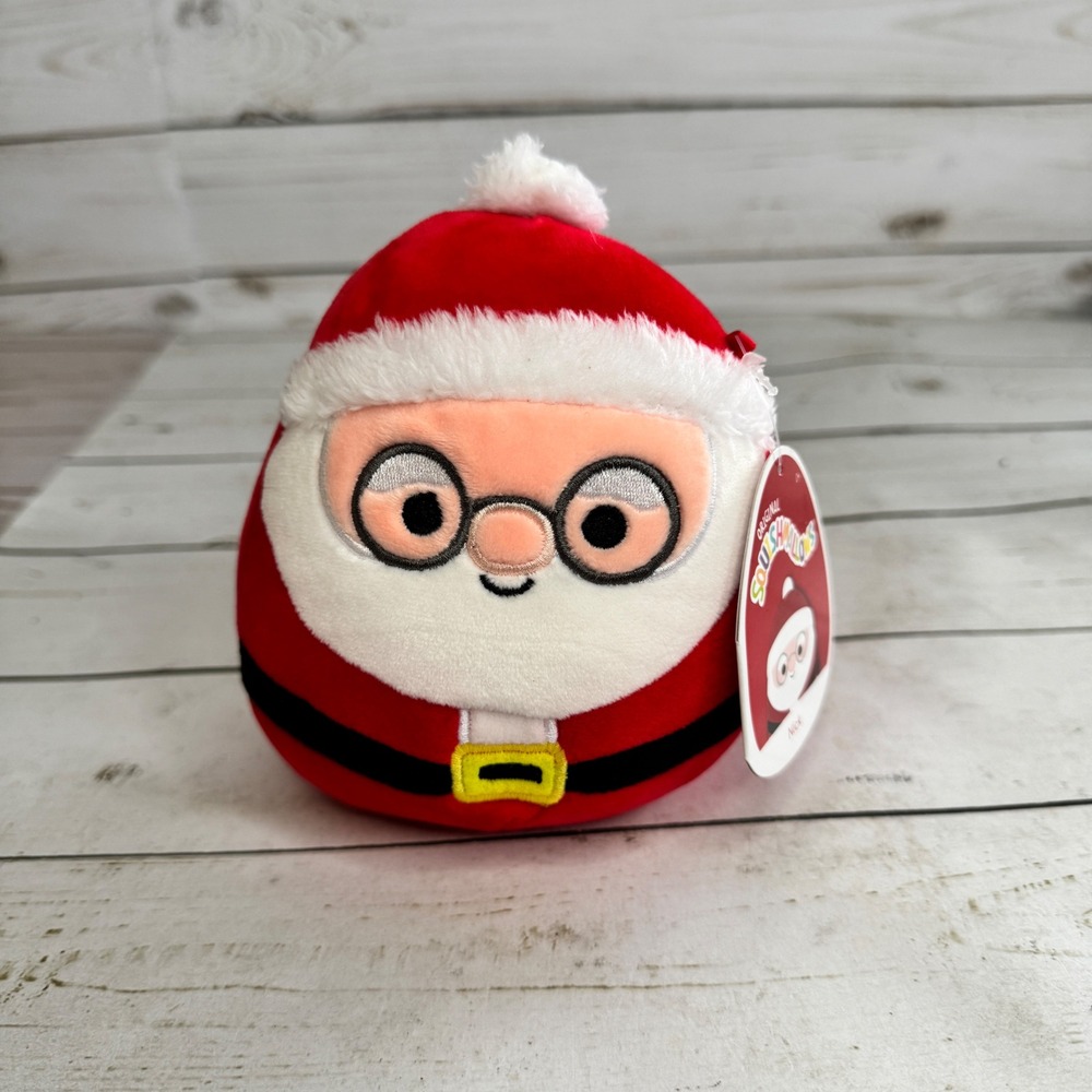Squishmallows Santa Nick 5" Christmas Plush Wearing Glasses Kellytoy NWT‎
